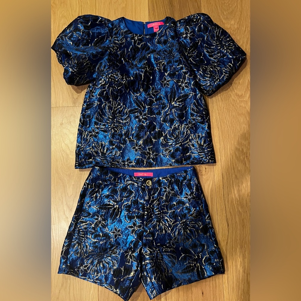 Lilly Pulitzer Pratt Top XXS and High Rise Callahan Shorts 0